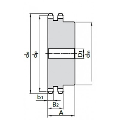 Звездочка со ступицей ПР-19,05 ASA 60 12B-2 под расточку z=12 №11206012