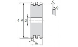 Звездочка без ступицы ПР-25,4 ASA 80 16B-3 под расточку z=15 №21308015