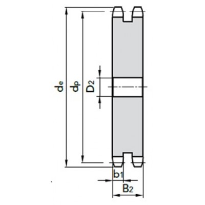 Звездочка без ступицы ПР-38,1 ASA 120 24B-2 под расточку z=21 №21212021