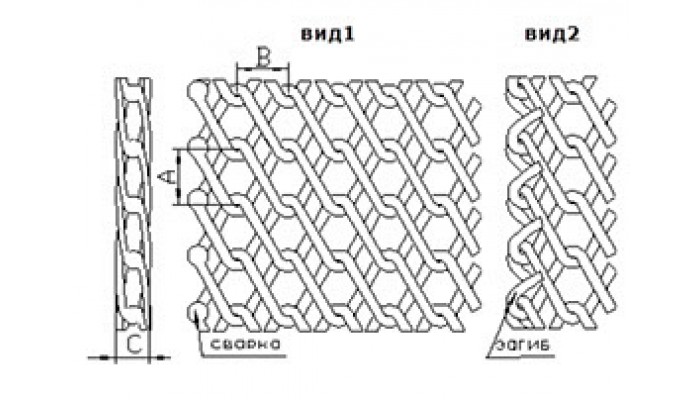 Сетка транспортерная плетеная двойная (тип 2)
