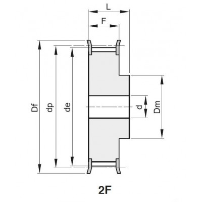 Шкив зубчатый 16 H150 F под расточку, z=16