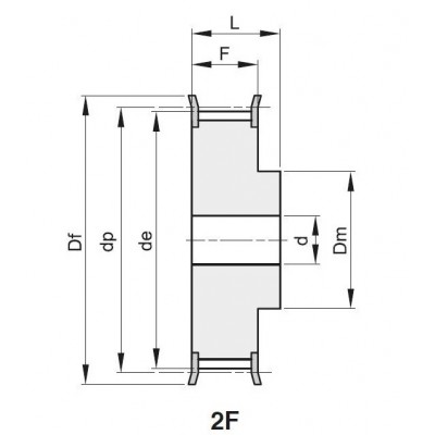 Шкив зубчатый 10 L075 F под расточку, z=10