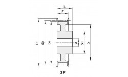 Шкив зубчатый 47 L075 F под расточку, z=47