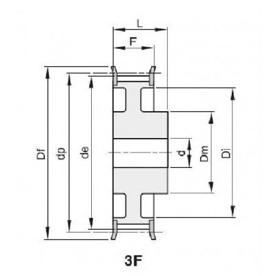 Шкив зубчатый 47 L075 F под расточку, z=47