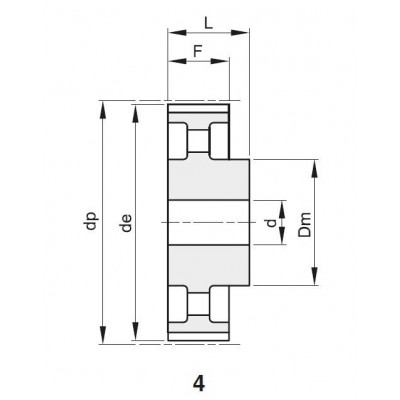 Шкив зубчатый 72 L075 под расточку, z=72