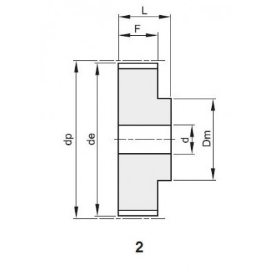 Шкив зубчатый 21 AT5 60 с метрическим шагом, z=60