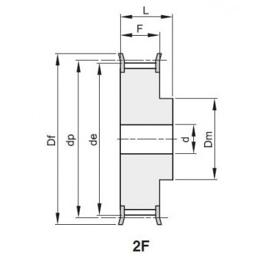 Шкив зубчатый 27 AT5 15 F с метрическим шагом, z=15