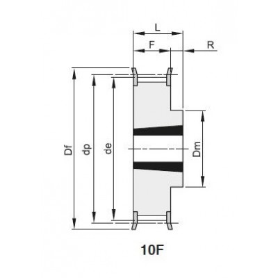 Шкив зубчатый PC 14M-20 44 3020, z=44