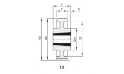 Шкив зубчатый PC 14M-20 72 3020, z=72