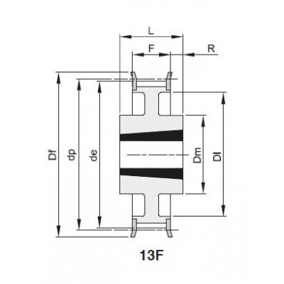 Шкив зубчатый PC 14M-20 56 3020, z=56