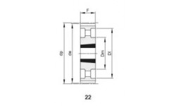 Шкив зубчатый PC 14M-37 90 3020, z=90