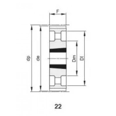 Шкив зубчатый PC 14M-37 90 3020, z=90