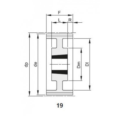 Шкив зубчатый PC 14M-68 72 3525, z=72