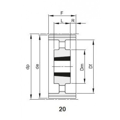 Шкив зубчатый PC 14M-90 168 5040, z=168