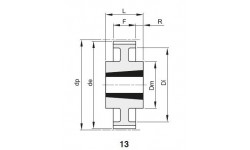 Шкив зубчатый PC 8M-21 90 2517, z=90