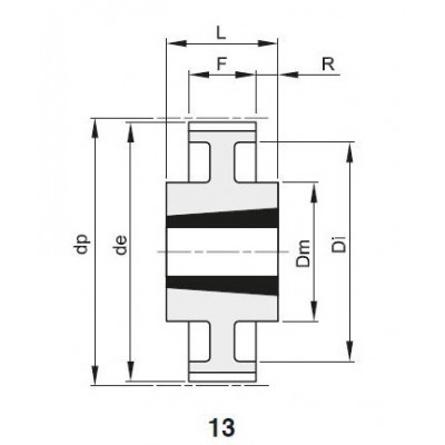 Шкив зубчатый PC 8M-36 112 3020, z=112