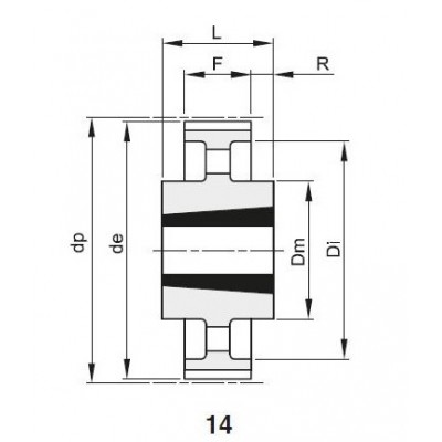 Шкив зубчатый PC 8M-36 192 3525, z=192