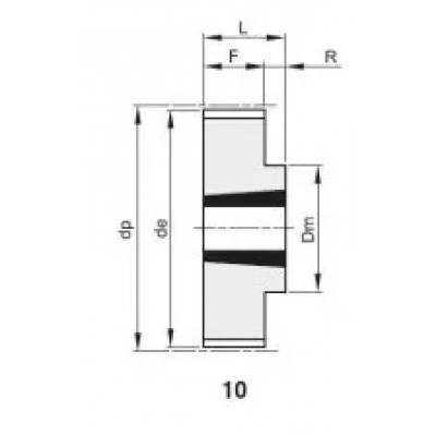 Шкив зубчатый PC 8M-21 75 2517, z=75