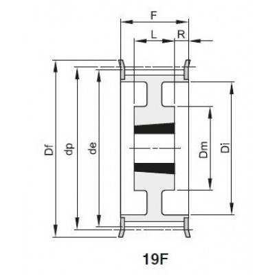 Шкив зубчатый PC 8M-62 64 2517, z=64