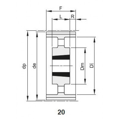 Шкив зубчатый PC 8M-62 168 3525, z=168