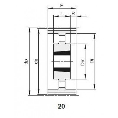 Шкив зубчатый TL 192 8M-85 под втулку 3525, z=192