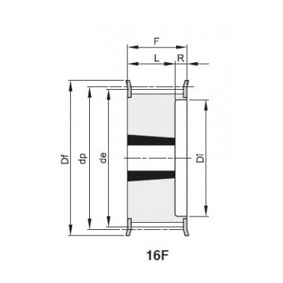 Шкив зубчатый TL 27 H150 F под втулку 1610, z=27