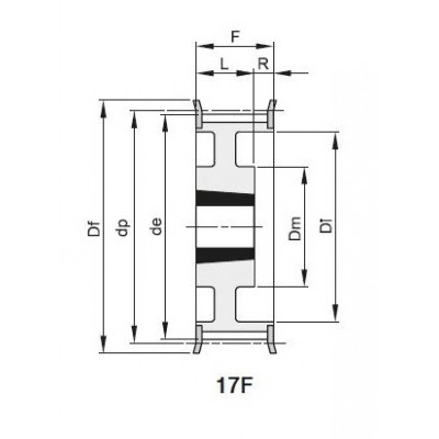 Шкив зубчатый TL 36 H200 F под втулку 2012, z=36