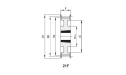 Шкив зубчатый TL 44 H100 F под втулку 2012, z=44