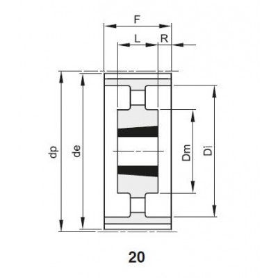 Шкив зубчатый TL 120 H300 под втулку 3030, z=120