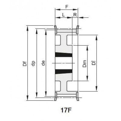 Шкив зубчатый TL 48 L100 F под втулку 1610, z=48