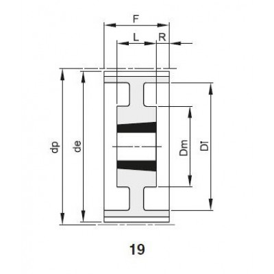 Шкив зубчатый TL 60 L100 под втулку 1610, z=60