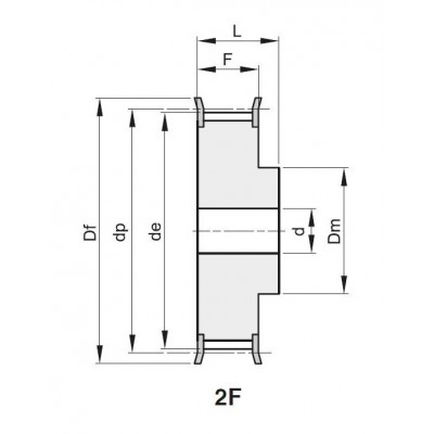 Шкив зубчатый 27 XH200 F под расточку, z=27