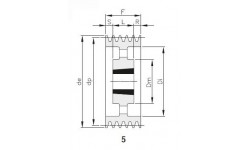 Шкив клиновой SPA 560x6 3535 под втулку 3535