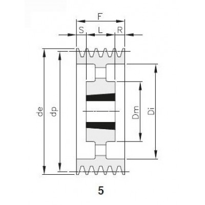 Шкив клиновой SPA 450x4 3020 под втулку 3020