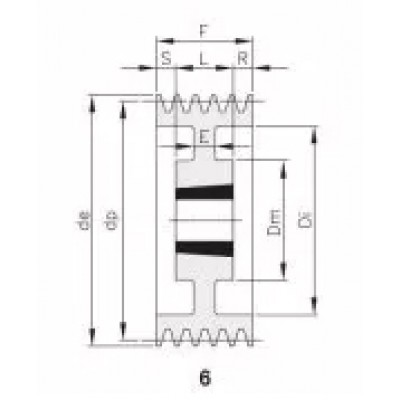 Шкив клиновой SPA 250x6 3020 под втулку 3020