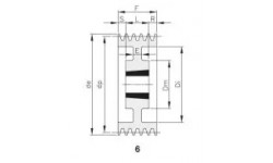 Шкив клиновой SPB 300x8 3535 под втулку 3535