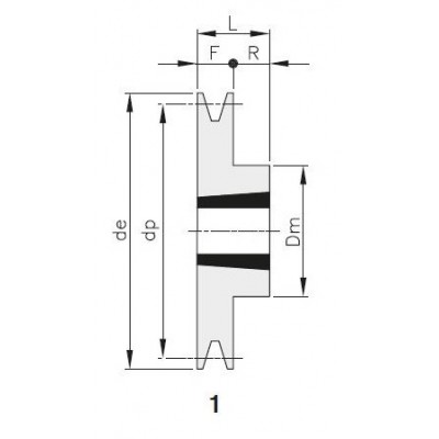 Шкив клиновой SPC 265х3 3535 под втулку 3535