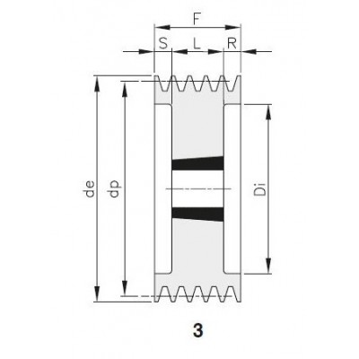 Шкив клиновой SPC 335х10 4545 под втулку 4545