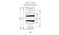 Шкив клиновой SPC 800х3 4545 под втулку 4545