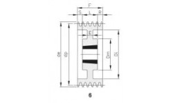 Шкив клиновой SPC 280х4 3535 под втулку 3535