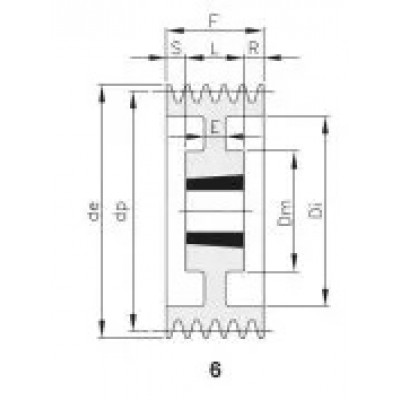 Шкив клиновой SPC 280х6 3535 под втулку 3535