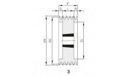 Шкив клиновой SPZ 160х8 2517 под втулку 2517