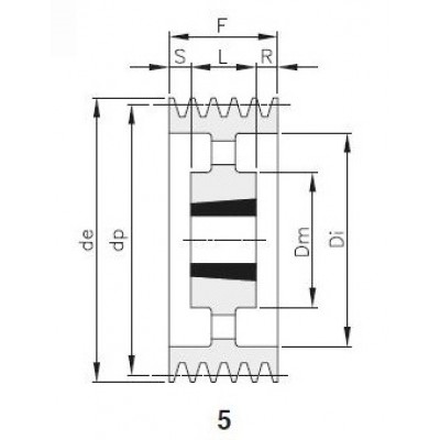 Шкив клиновой SPZ 450х8 3535 под втулку 3535