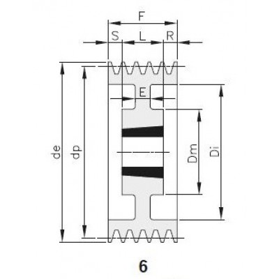 Шкив клиновой SPZ 200х4 2517 под втулку 2517