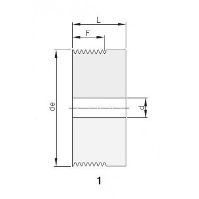 Шкив поликлиновой J 050х8, d=12