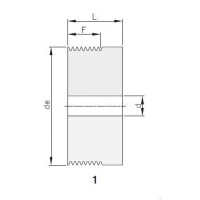 Шкив поликлиновой J 50х12, d=12