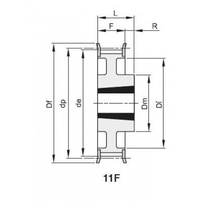 Шкив зубчатый TL 48 L050 F под втулку 1610, z=48