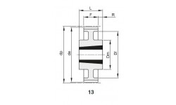 Шкив зубчатый TL 60 L050 под втулку 1610, z=60