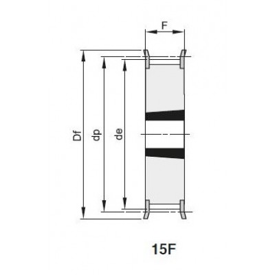 Шкив зубчатый TL 25 L075 F под втулку 1108, z=25