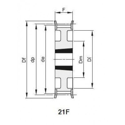 Шкив зубчатый TL 48 L075 F под втулку 1610, z=48